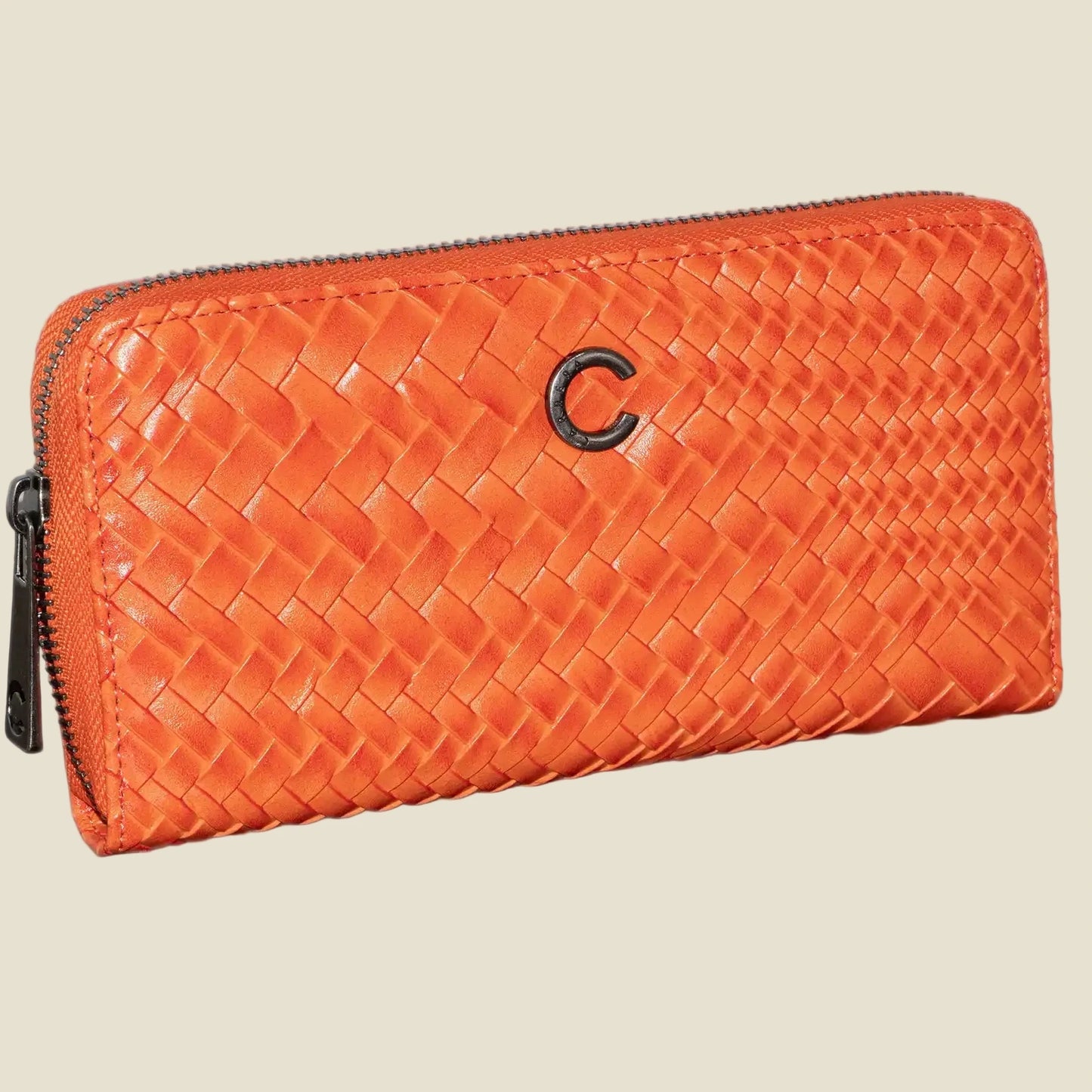Portemonnaie Orange Geflochten