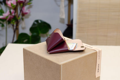 Minimalistischer Leder Geldbeutel Klein Damen Portemonnaie