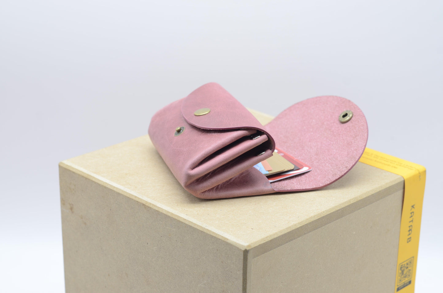 Minimalistisches Portemonnaie Frauen Altrosa Klein Damen