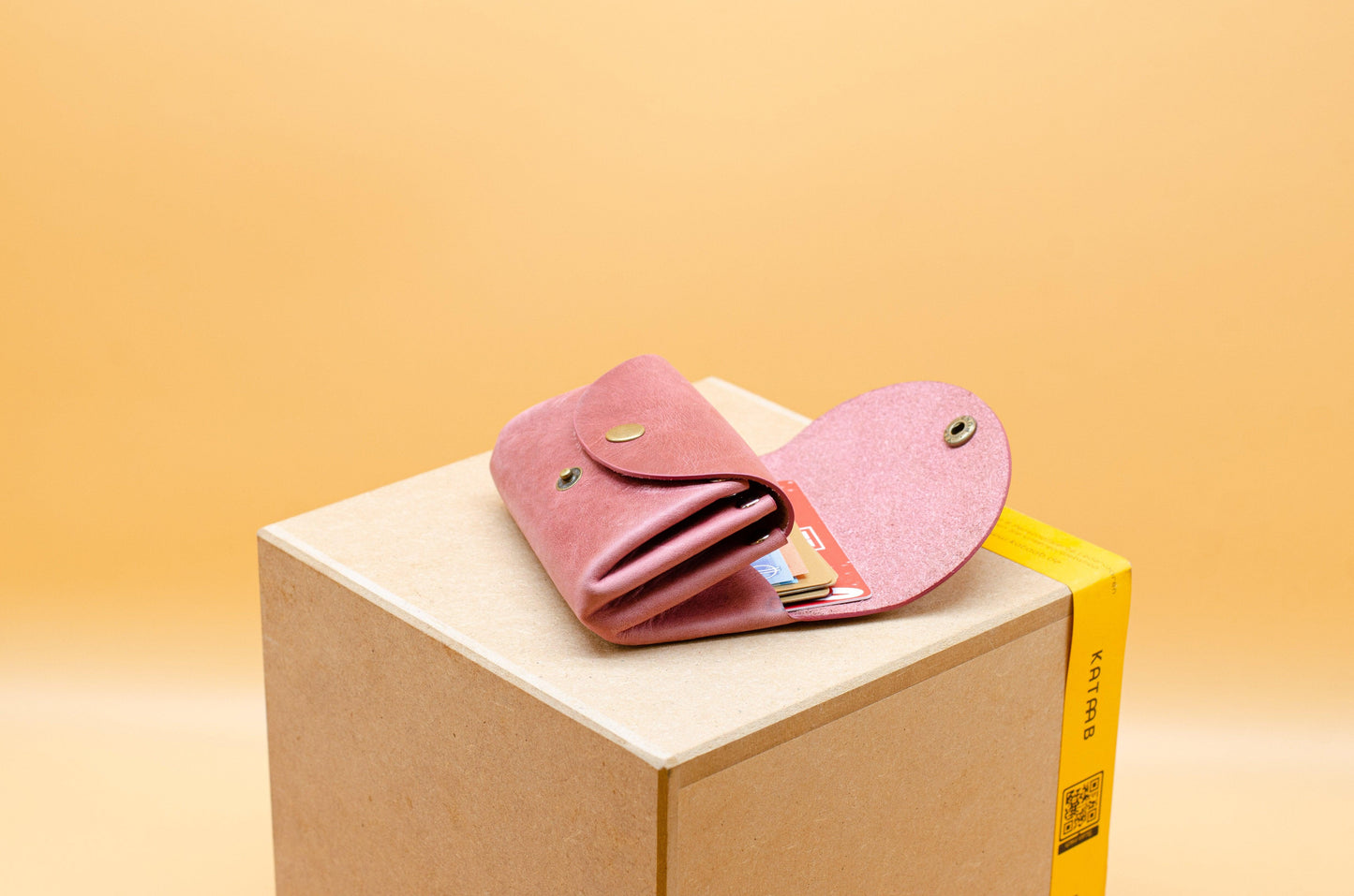 Minimalistisches Portemonnaie Frauen Altrosa Klein Damen