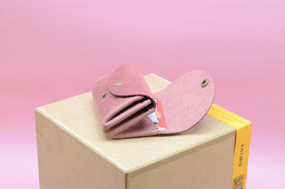 Minimalistisches Portemonnaie Frauen Altrosa Klein Damen