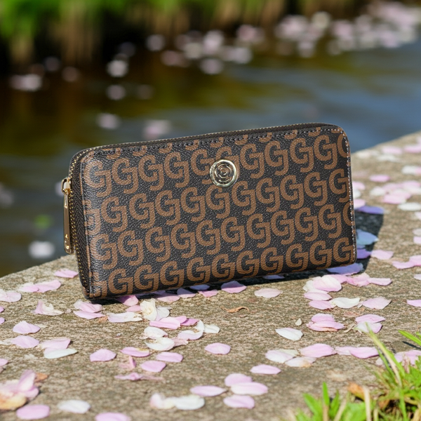 Wallet Brown GJ Logo Print