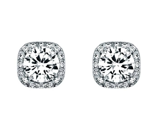 Steckohringe Weißgold – Swarovski-Kristalle, 1 cm