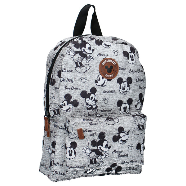 Mickey Mouse Backpack Grey "Never Out of Style"