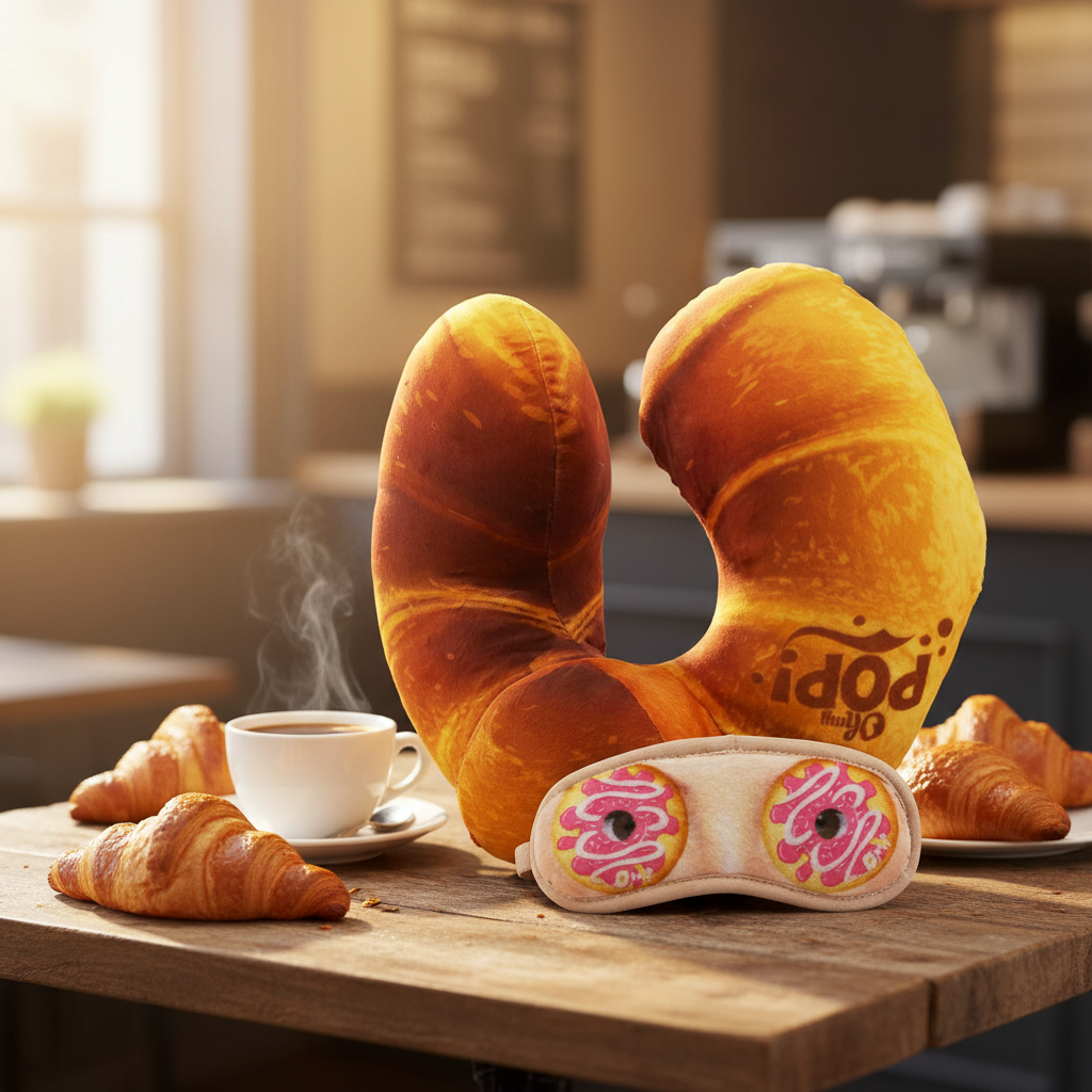 Croissant nekkussen en slaapmasker