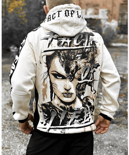 Fact of Life Hoodie "Wolf Blood" Sand Dollar - Premium Kapuzenpullover Herren Größe XL