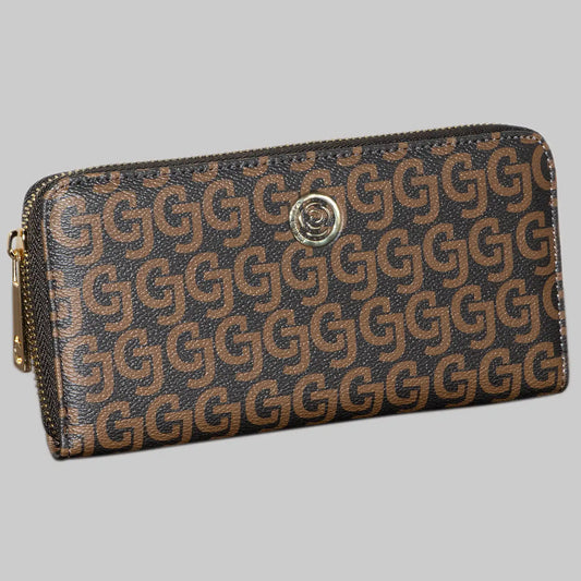 Carrera Jeans portemonnee van polyurethaan, bruin - GJ-logo en 8 kaartsleuven, 19x10x2 cm