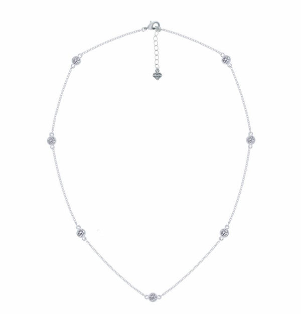 Halskette Weißgold – Swarovski-Kristalle, 50 cm