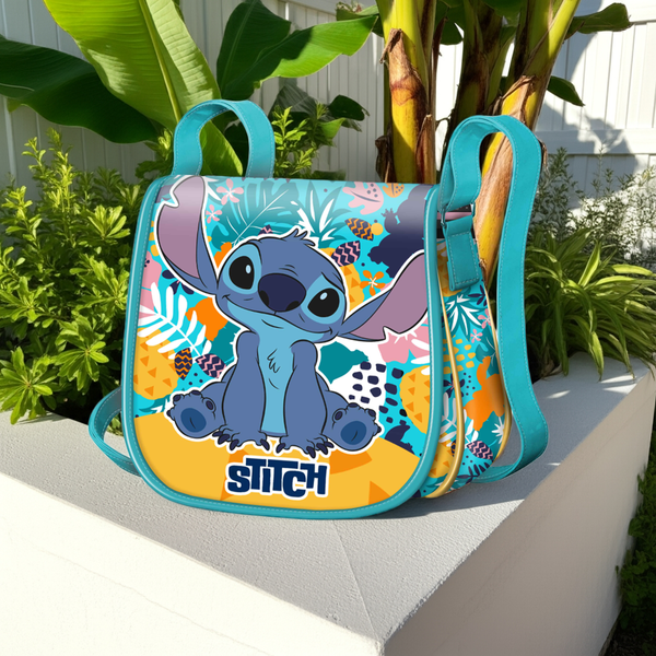 Lilo & Stitch Blue Mini Crossbody Bag Magnetic Closure