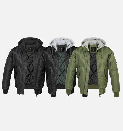 Hooded MA1 Bomber Jacke Herren Wasserabweisend Kapuze