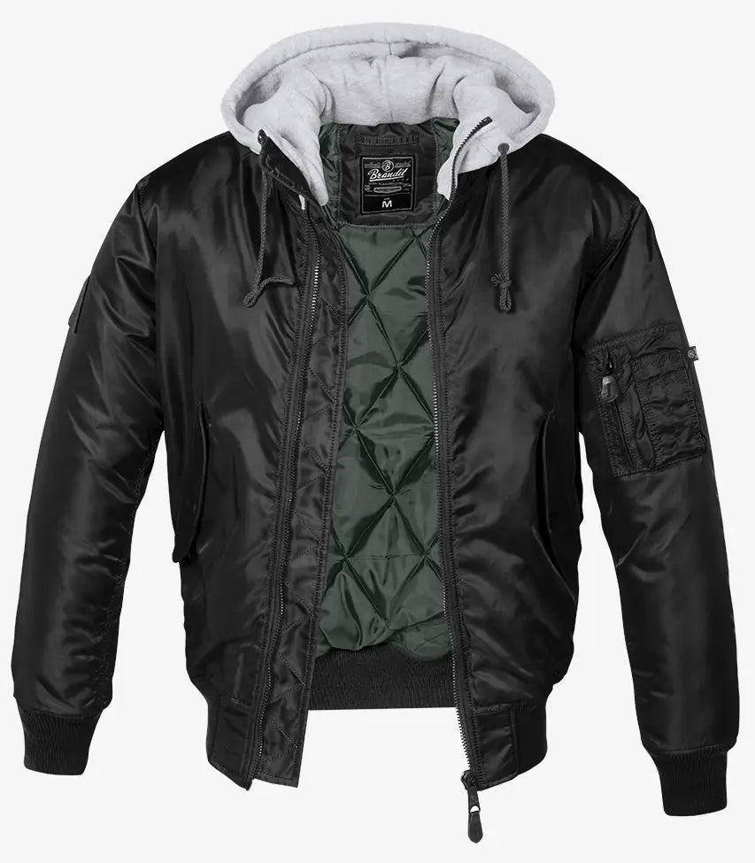 Hooded MA1 Bomber Jacke Herren Wasserabweisend Kapuze