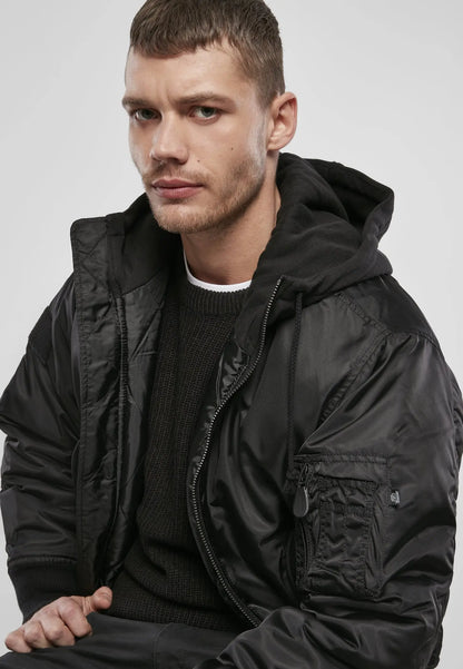Hooded MA1 Bomber Jacke Herren Wasserabweisend Kapuze