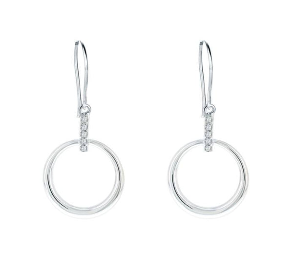 White Gold Hook Earrings – Swarovski Crystals 2cm