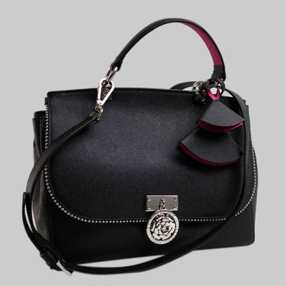 Damen Leder Handtasche mit violettem Samtfutter