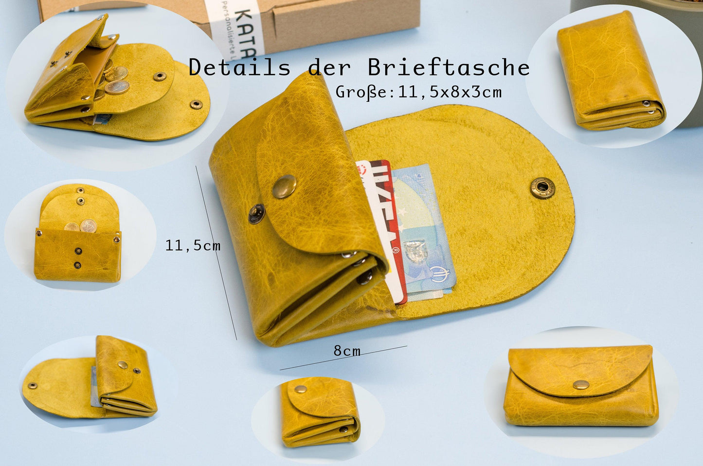 Kleine Geldbeutel Damen Minimalistisch Schlank Portemonnaie