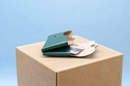 Handgefertigtes Leder Portemonnaie Unisex Kartenhalter Klein