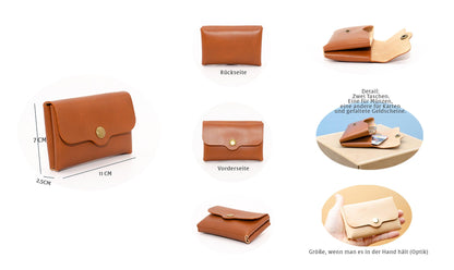 Minimalistischer Leder Geldbeutel Klein Damen Portemonnaie