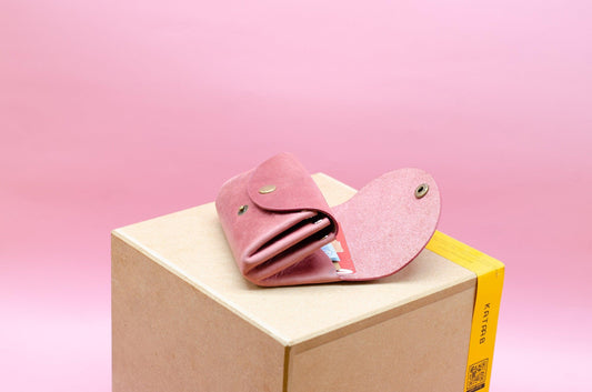 Minimalistisches Portemonnaie Frauen Altrosa Klein Damen