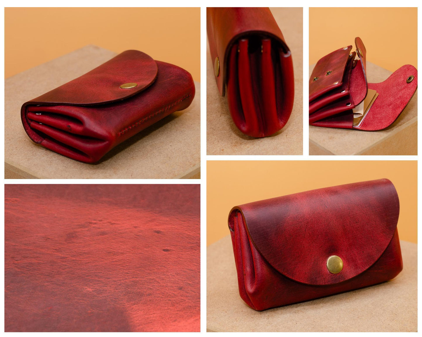 Kleine Geldbeutel Damen Minimalistisch Schlank Portemonnaie