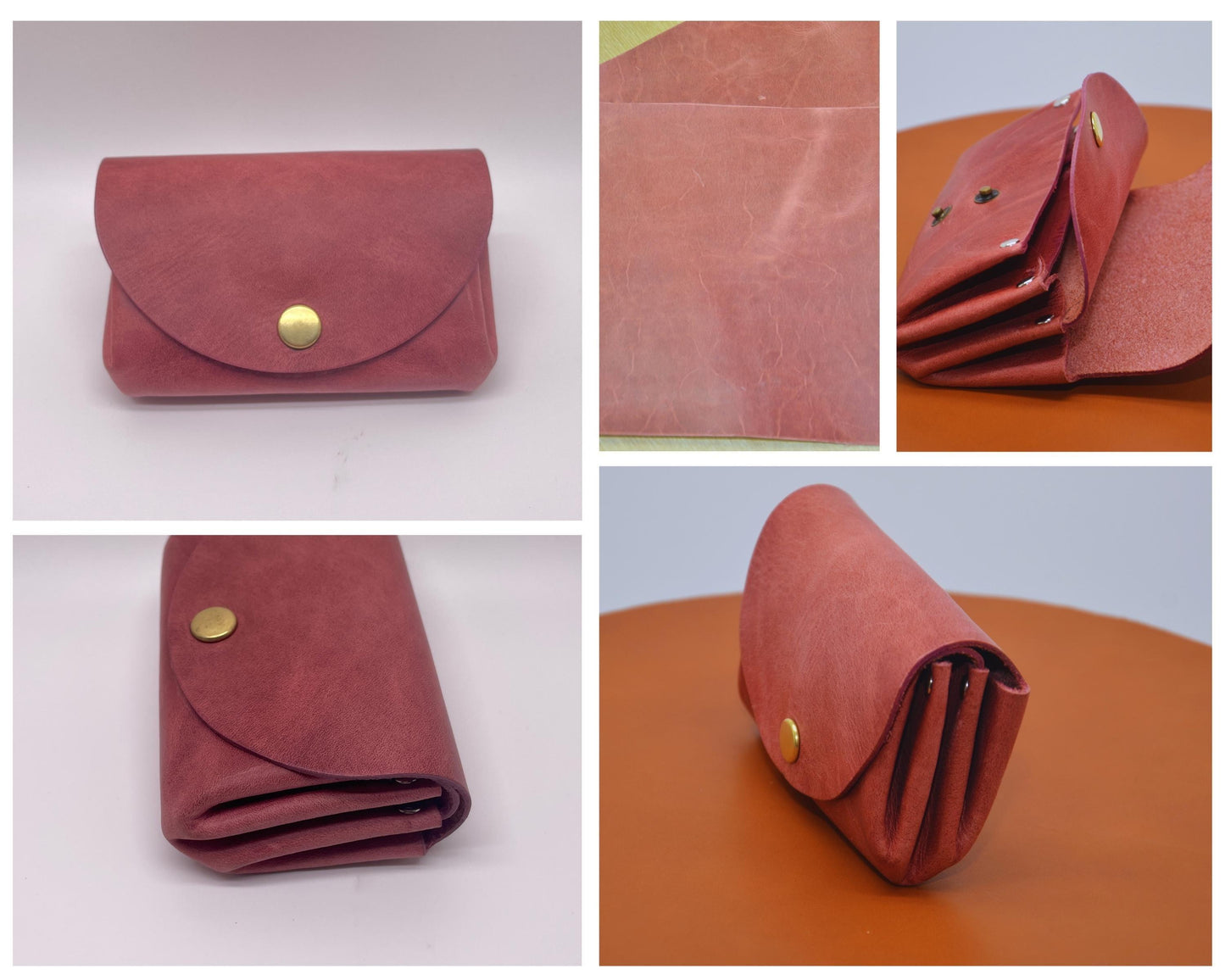 Minimalistisches Portemonnaie Frauen Altrosa Klein Damen