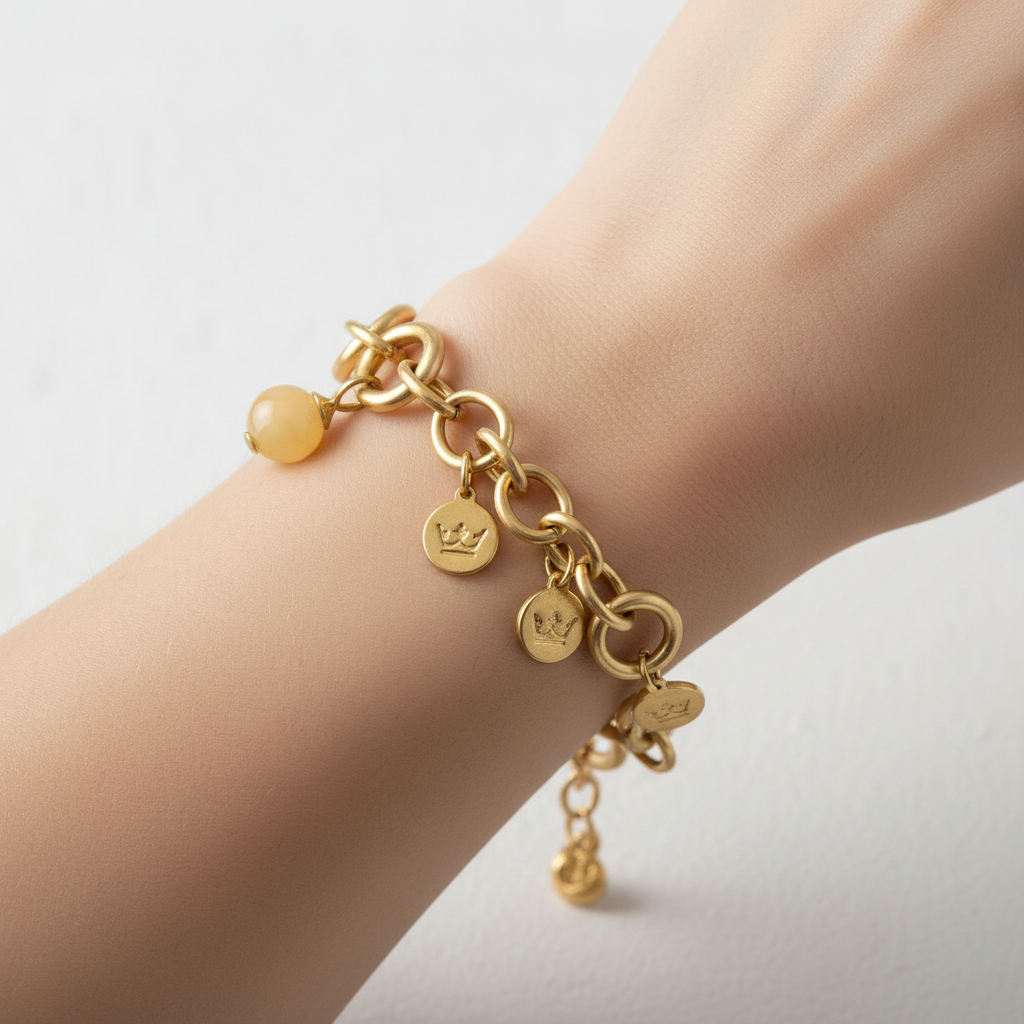 Stralende elegantie: damesarmband met gele steen