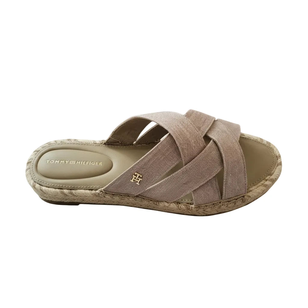 Tommy Hilfiger Chambray Espadrille Mule Beige