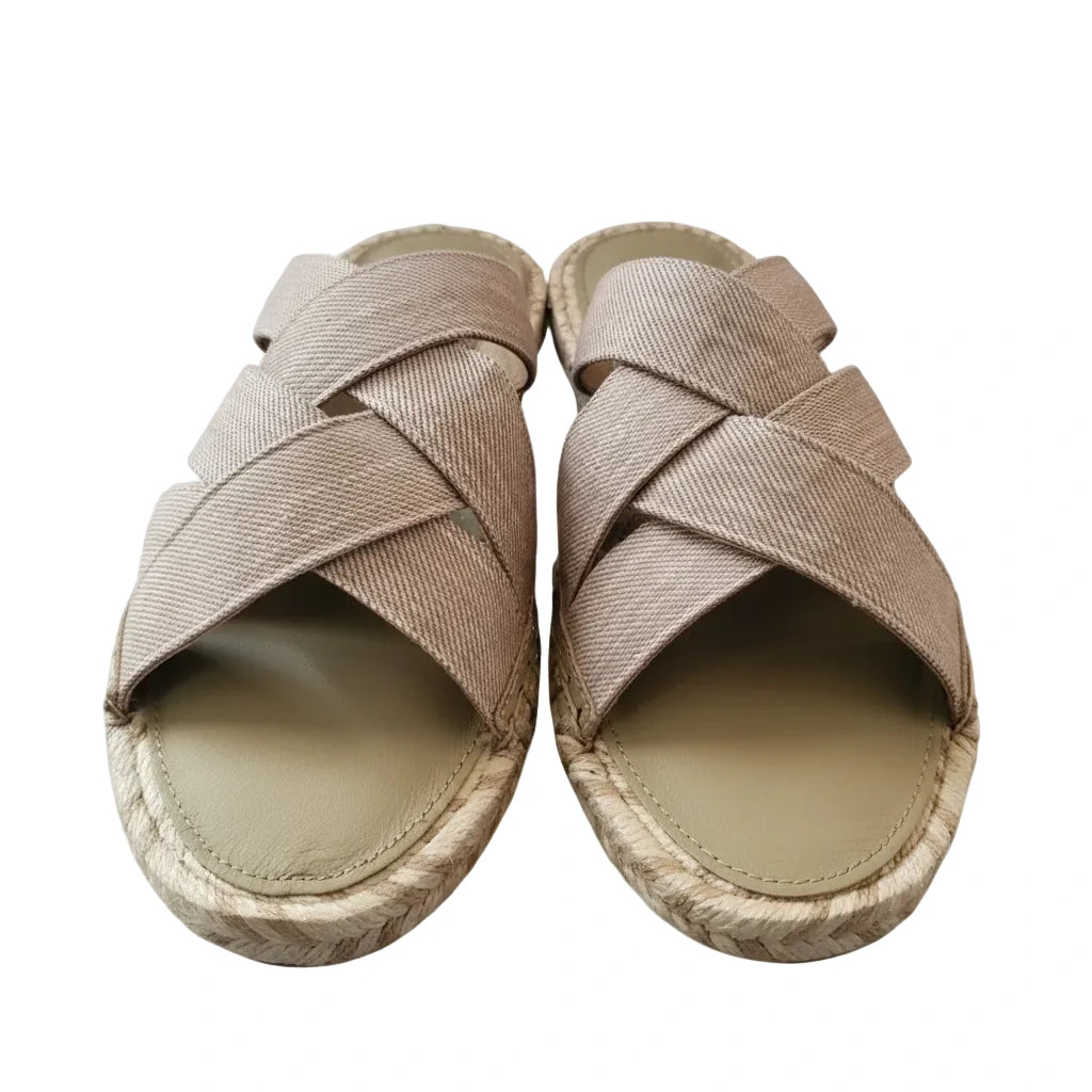 Tommy Hilfiger Chambray Espadrille Mule Beige
