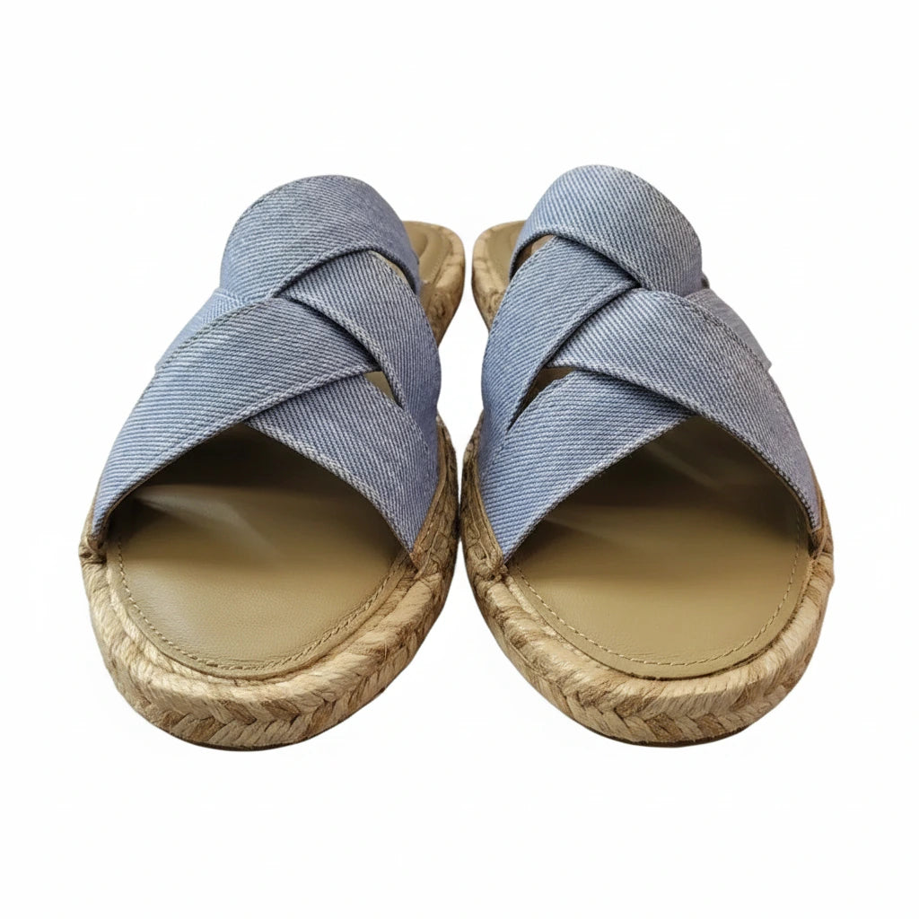 Tommy Hilfiger Chambray Espadrille Mule Hellblau