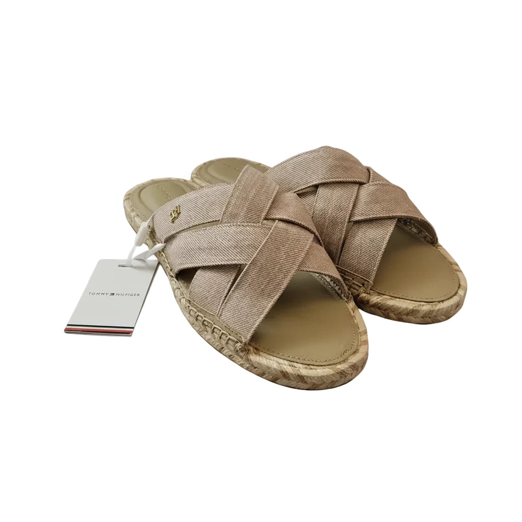 Tommy Hilfiger Chambray Espadrille Mule Beige