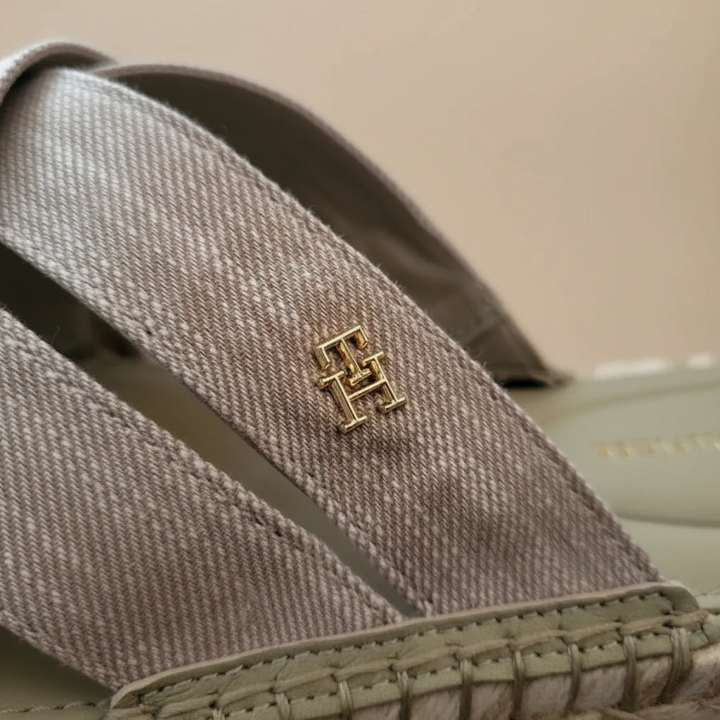 Tommy Hilfiger Chambray Espadrille Mule Beige