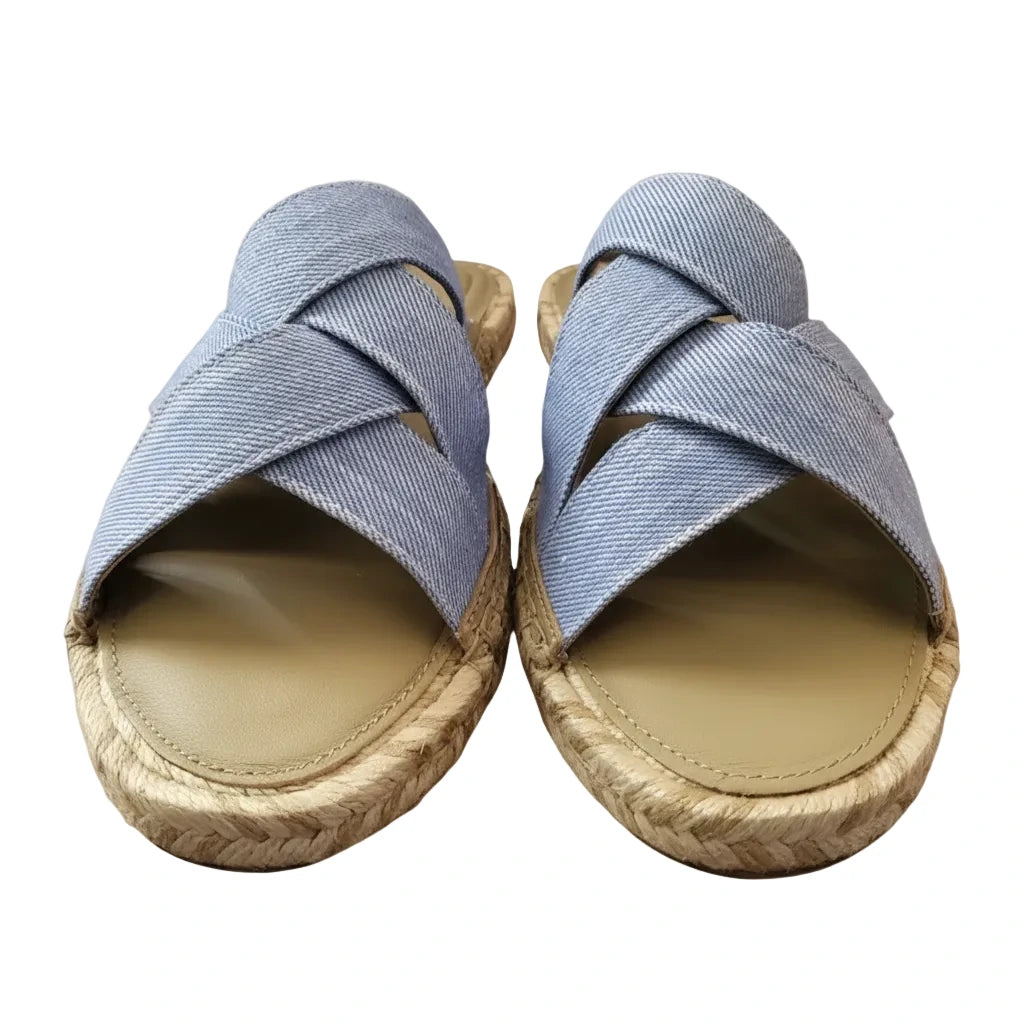 Tommy Hilfiger Chambray Espadrille Mule Hellblau