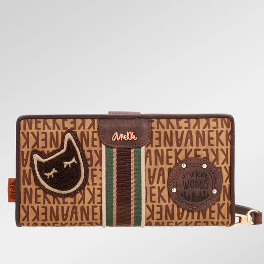 Anekke The Forest RFID-portemonnee Canada Synthetisch Bruin-Rood - 20 Kaartsleuven 18,5x9,5x4cm