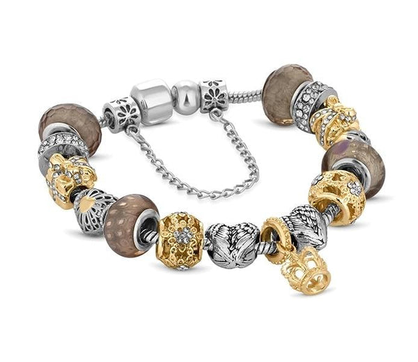 Bettelarmband 925 Sterling Silber – Swarovski-Kristalle, 18 cm