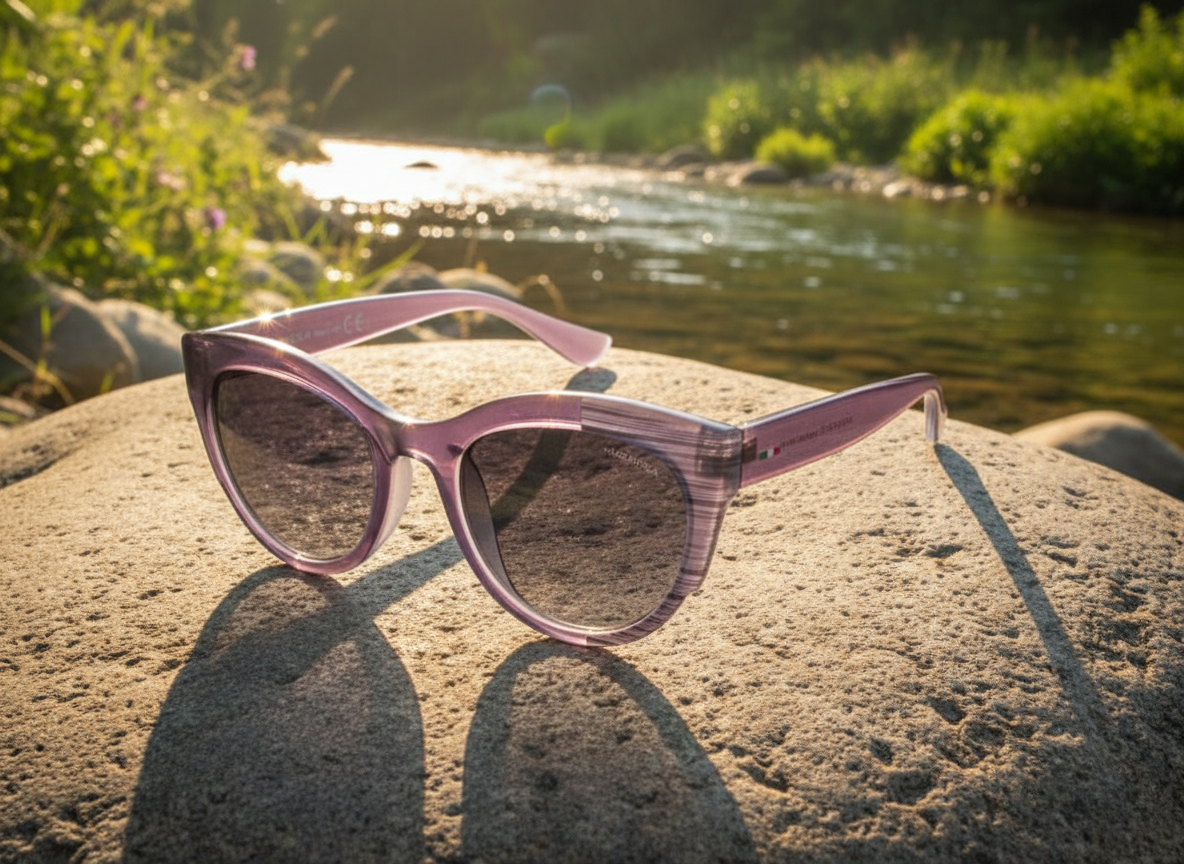 Made in Italia Damen Sonnenbrille Violett 50er Jahre Acetat TR90