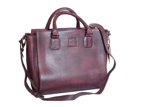 Legend Leather Handbag VASTO Bordeaux - Used Look 33x29x17cm